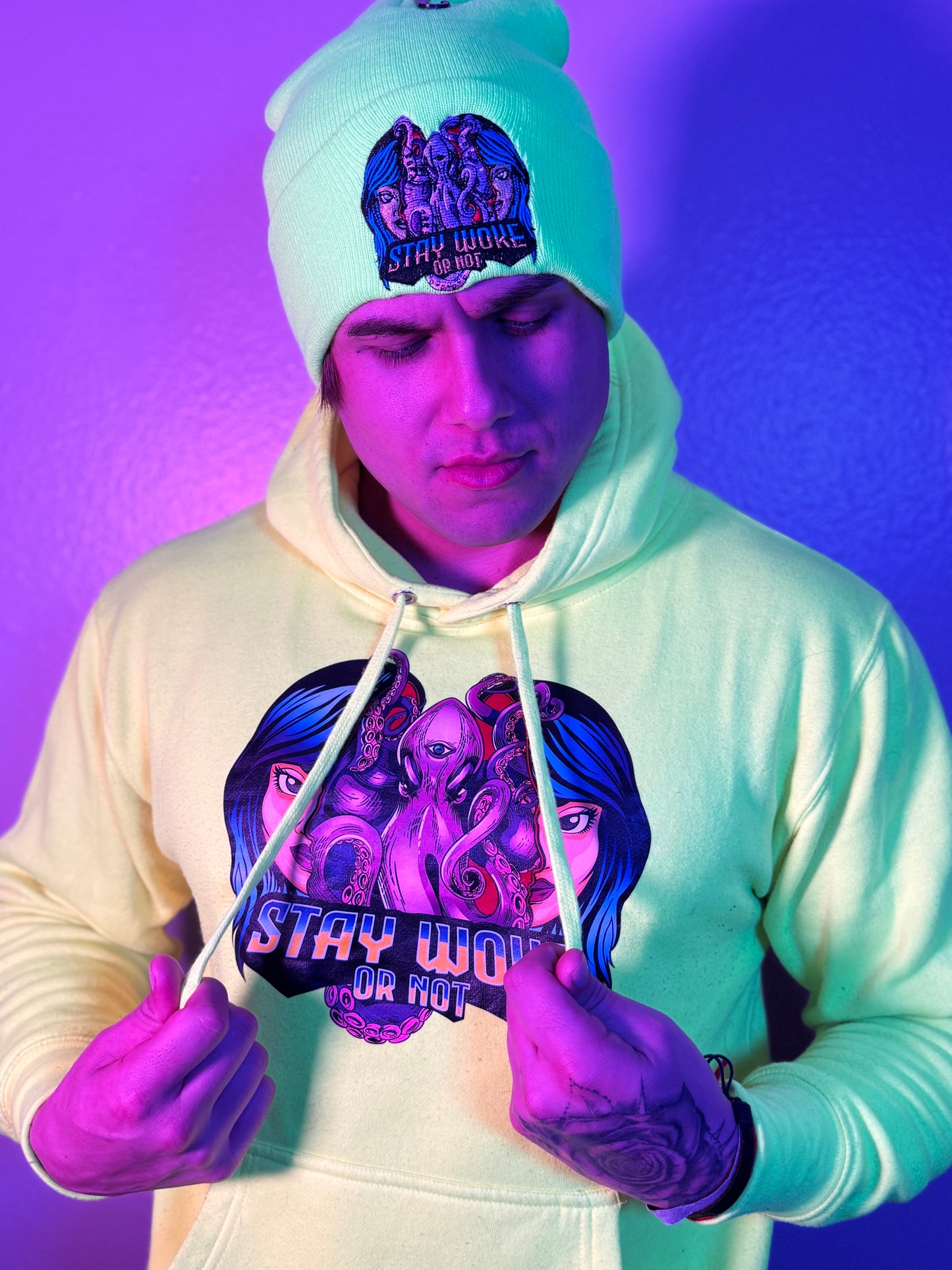 Jeremiah Barrera - CoHost- Neon Yellow Beanie & Hoodie